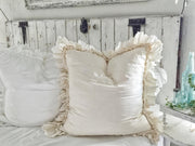 Natural Ruffle Euro Pillow Cover