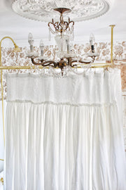 Extra Long White Farmhouse Shower Curtain