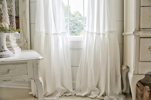 Ruffled Cotton Curtain Panel