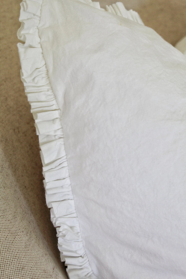 White ruffle pillow case hot sale