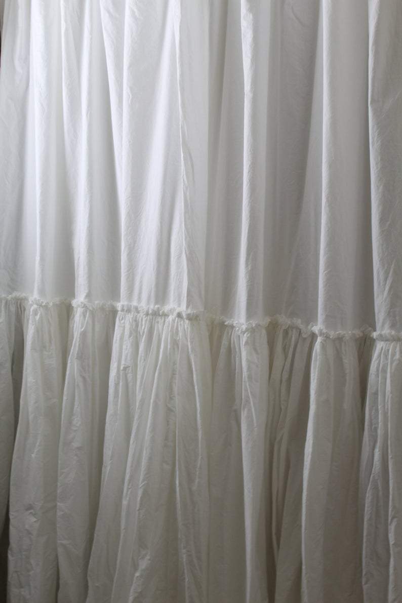 Long Ruffle White Farmhouse Shower Curtain Simply French Market